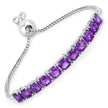 6.05 Carat Genuine Amethyst .925 Sterling Silver Bracelet - Bracelets - Custom Crafting Alliance, LLC