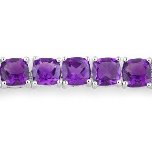 6.05 Carat Genuine Amethyst .925 Sterling Silver Bracelet - Bracelets - Custom Crafting Alliance, LLC