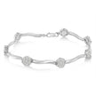 .925 Sterling Silver 1.0 Cttw Diamond Cluster Miracle-Set Station & Twisted Bar 7