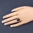 6.16 Carat Genuine Green Tourmaline and White Diamond 14K White Gold Ring - Rings - Custom Crafting Alliance, LLC