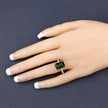 6.16 Carat Genuine Green Tourmaline and White Diamond 14K White Gold Ring - Rings - Custom Crafting Alliance, LLC