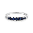 0.45 Carat Genuine Blue Sapphire and White Diamond 14K White Gold Ring