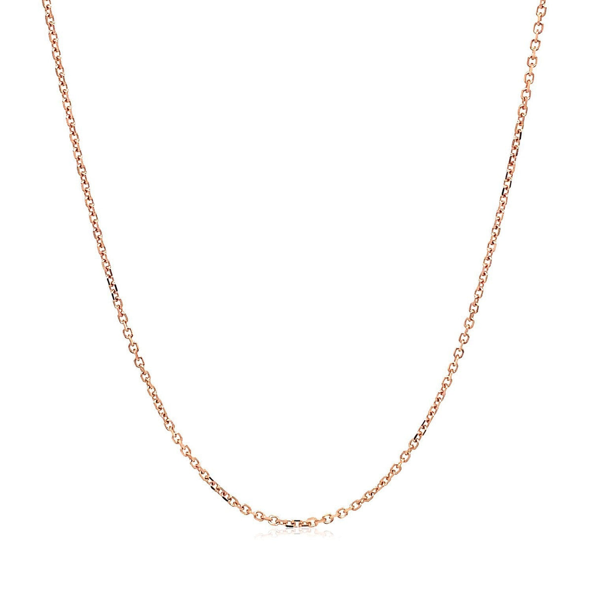 18k Rose Gold Diamond Cut Cable Link Chain (1.10 mm)