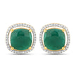 4.40 Carat Dyed Emerald and White Diamond .925 Sterling Silver Earrings