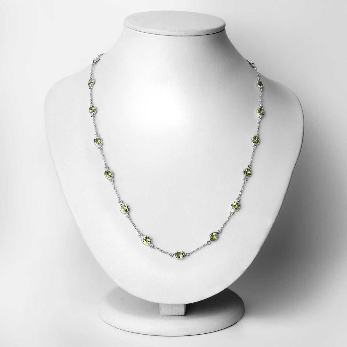 6.30 Carat Genuine Peridot .925 Sterling Silver Necklace - Necklaces - Custom Crafting Alliance, LLC