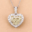 IGI Certified 4.51 Carat Genuine Light Yellow Diamond Center and 0.45cttw White Diamond 18K White Gold Pendant (4.96cttw)