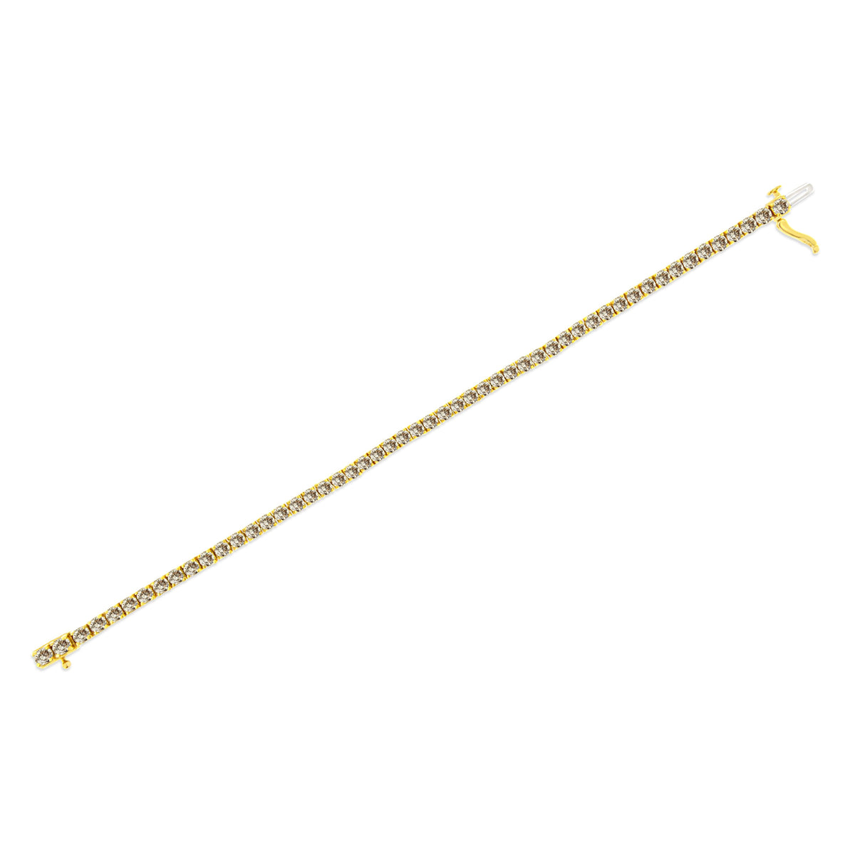14K Yellow Gold Plated .925 Sterling Silver 8.0 Cttw Diamond Classic Link Tennis Bracelet (K-L Color, I2-I3 Clarity) - 7-1/4