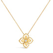 10K Yellow Gold Diamond Accent Floral Medallion Pendant Necklace