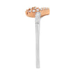 10K Rose Gold over .925 Sterling Silver 1/5 Cttw Diamond Two Tone Open Heart Promise or Fashion Ring (I-J Color, I2-I3 Clarity) - Size 6