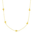 14k Yellow Gold Chain Necklace with Cross Stations