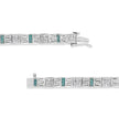 14K White Gold Princess-Cut white and Blue Diamond 3.00 cttw Fashion Link Bracelet (H-I Color, SI1-SI2 Clarity)