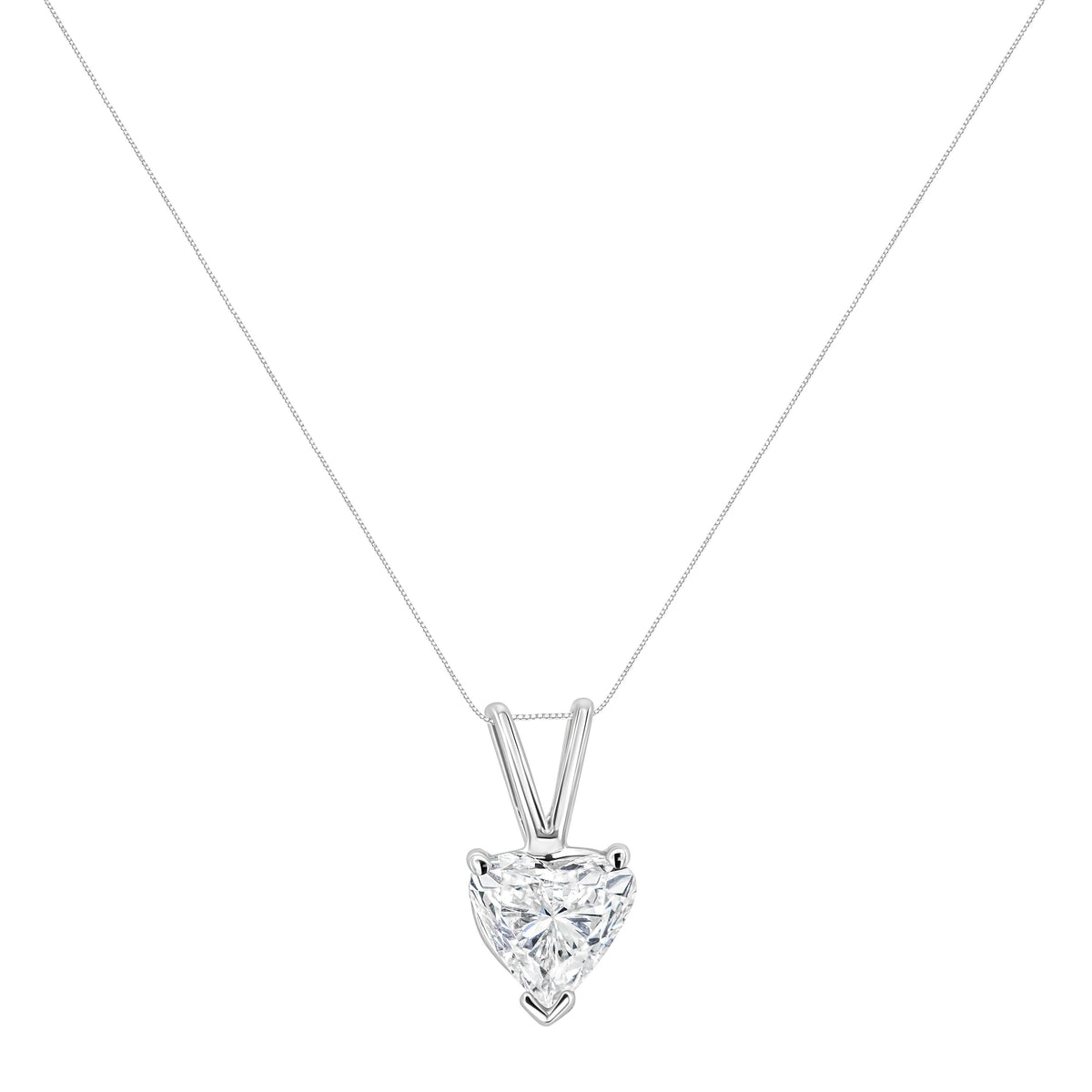 14K White Gold 3/8 Cttw Heart-Shaped Diamond Classic Solitaire 18