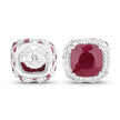 6.12 Carat Dyed Ruby, Ruby and White Topaz .925 Sterling Silver Earrings