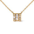 10K Yellow Gold 1/10 Cttw Round and Baguette Diamond Mosaic Composite Square 18