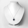 6.44 Carat Genuine Blue Sapphire and White Diamond 14K White Gold Pendant - Pendants - Custom Crafting Alliance, LLC