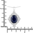 6.44 Carat Genuine Blue Sapphire and White Diamond 14K White Gold Pendant - Pendants - Custom Crafting Alliance, LLC