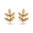 10K Yellow Gold 1/10 Cttw Diamond Accented Leaf and Branch Stud Earrings (H-I Color, I1-I2 Clarity)