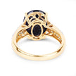 6.49 Carat Genuine Blue Sapphire and White Diamond 14K Yellow Gold Ring - Rings - Custom Crafting Alliance, LLC