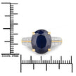 6.49 Carat Genuine Blue Sapphire and White Diamond 14K Yellow Gold Ring - Rings - Custom Crafting Alliance, LLC