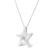 .925 Sterling Silver Prong-Set Diamond Accent Starfish Pendant Necklace (I-J Color, I1-I2 Clarity) - Size 18