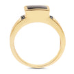 2.16 Carat Genuine Black Onyx and Black Diamond .925 Sterling Silver Ring