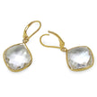 14K Yellow Gold Plated 23.86 Carat Genuine Crystal Quartz Sterling Silver Earrings