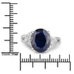 6.54 Carat Genuine Blue Sapphire and White Diamond 14K White Gold Ring - Rings - Custom Crafting Alliance, LLC