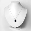 6.58 Carat Genuine Blue Sapphire and White Diamond 14K White Gold Pendant - Pendants - Custom Crafting Alliance, LLC