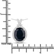 6.58 Carat Genuine Blue Sapphire and White Diamond 14K White Gold Pendant - Pendants - Custom Crafting Alliance, LLC