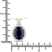 6.58 Carat Genuine Blue Sapphire and White Diamond 14K Yellow Gold Pendant - Pendants - Custom Crafting Alliance, LLC