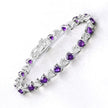6.59 Carat Genuine Amethyst and White Diamond .925 Sterling Silver Bracelet - Bracelets - Custom Crafting Alliance, LLC