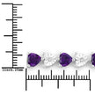 6.59 Carat Genuine Amethyst and White Diamond .925 Sterling Silver Bracelet - Bracelets - Custom Crafting Alliance, LLC