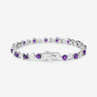6.59 Carat Genuine Amethyst and White Diamond .925 Sterling Silver Bracelet - Bracelets - Custom Crafting Alliance, LLC