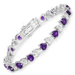 6.59 Carat Genuine Amethyst and White Diamond .925 Sterling Silver Bracelet - Bracelets - Custom Crafting Alliance, LLC