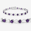 6.59 Carat Genuine Amethyst and White Diamond .925 Sterling Silver Bracelet - Bracelets - Custom Crafting Alliance, LLC