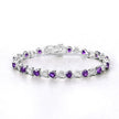 6.59 Carat Genuine Amethyst and White Diamond .925 Sterling Silver Bracelet - Bracelets - Custom Crafting Alliance, LLC