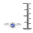 0.30 Carat Genuine Tanzanite and White Diamond 14K White Gold Ring