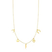 14K Yellow Gold Necklace with Polished Charms
