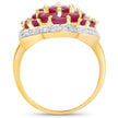14K Yellow Gold Plated 4.18 Carat Genuine Glass Filled Ruby .925 Sterling Silver Ring