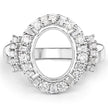 0.83 Carat Genuine White Diamond 14K White Gold Semi Mount Ring - holds 11x9mm Oval Gemstone