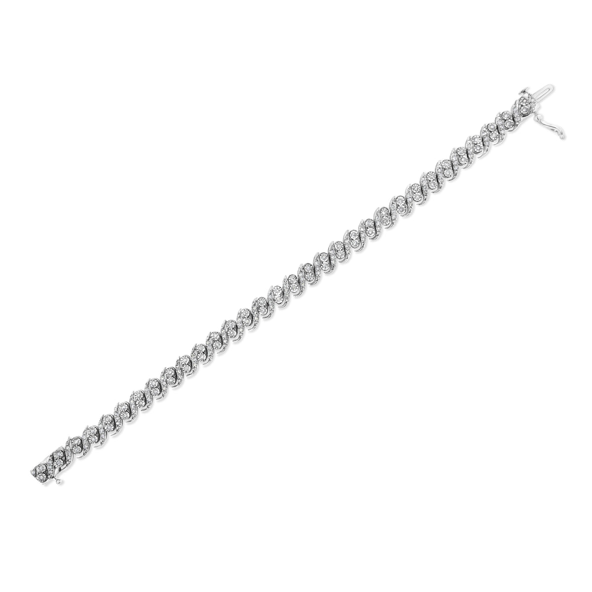 .925 Sterling Silver 2.0 Cttw Round-Cut Diamond 