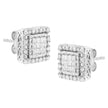 10K White Gold 1/2 cttw Invisible Set Princess-Cut Diamond Square Stud Earring (I-J Color, I1-I2 Clarity)