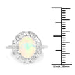 1.73 Carat Genuine Ethiopian Opal & White Topaz .925 Sterling Silver Ring