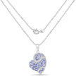 3.40 Carat Genuine Tanzanite and White Topaz .925 Sterling Silver Pendant