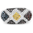 0.61 Carat Genuine Multi Diamond .925 Sterling Silver Ring