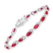 6.79 Carat Genuine Ruby and White Diamond 14K White Gold Bracelet - Bracelets - Custom Crafting Alliance, LLC