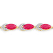 6.79 Carat Genuine Ruby and White Diamond 14K Yellow Gold Bracelet - Bracelets - Custom Crafting Alliance, LLC