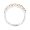 10K White and Rose Gold 1/3 Cttw Diamond Split Shank and Infinity Ribbon Band Ring (I-J Color, I1-I2 Clarity) - Size 6