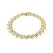 10K Yellow Gold 4.00 Cttw Round-Cut Diamond Floral Link 7.5
