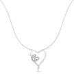 .925 Sterling Silver 1/10 cttw Diamond Heart Pendant Necklace (H-I, I1-I2)